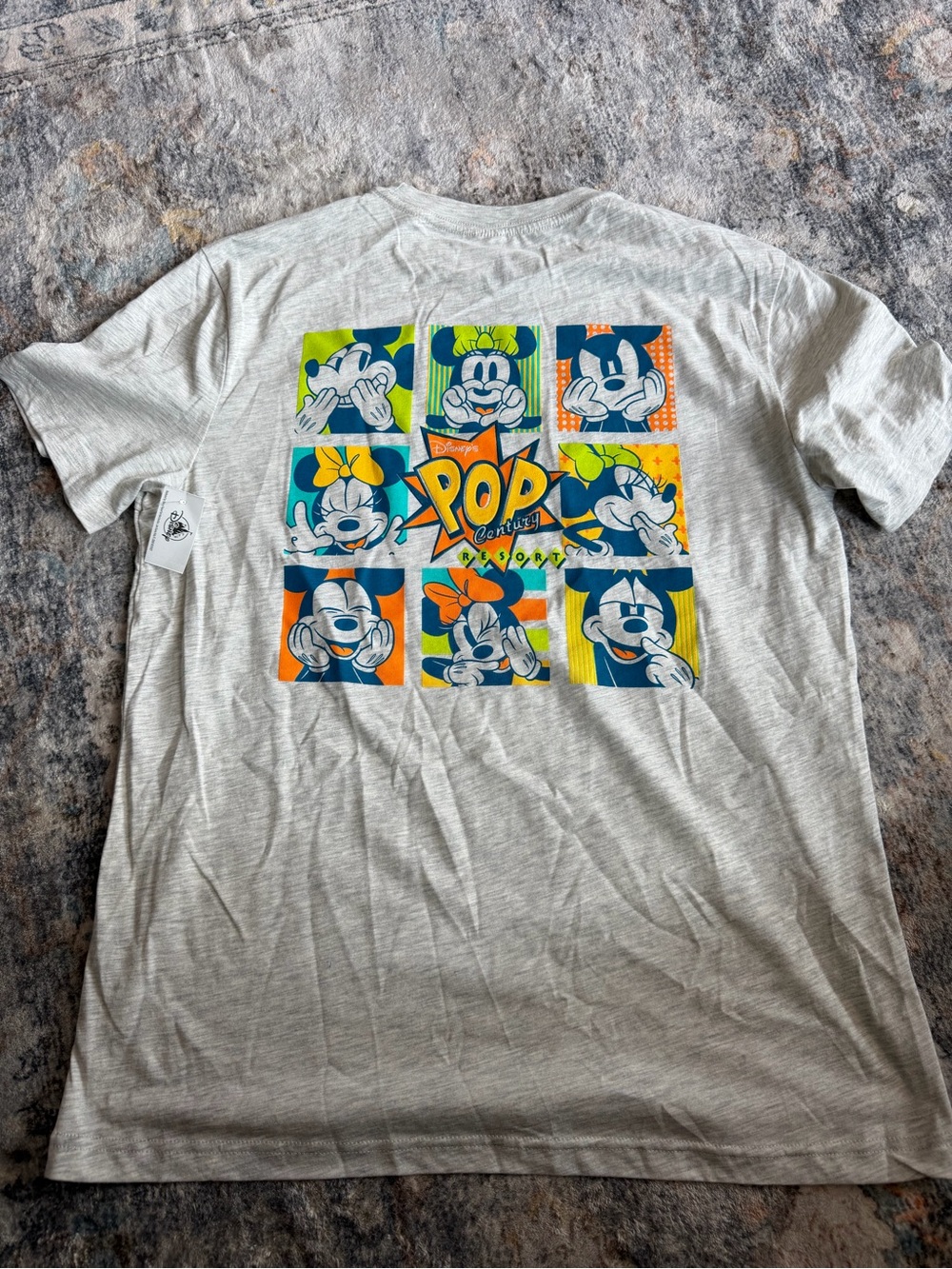 Disney Men’s Heather Gray Pop-Art Mickey & Friends Short Sleeve Tee